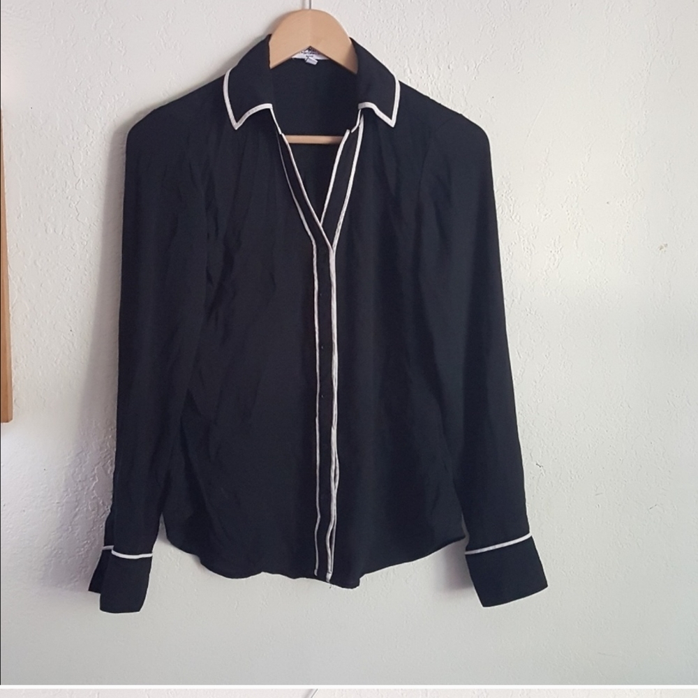 Express The Portofino Fit Black Button Down Shirt